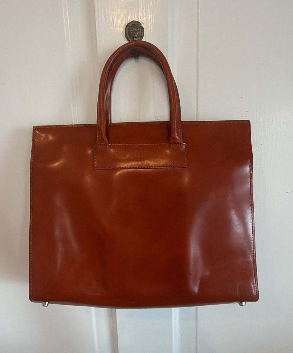 Maria Firenze Italia Cognac Brown Leather Top Handle Handbag